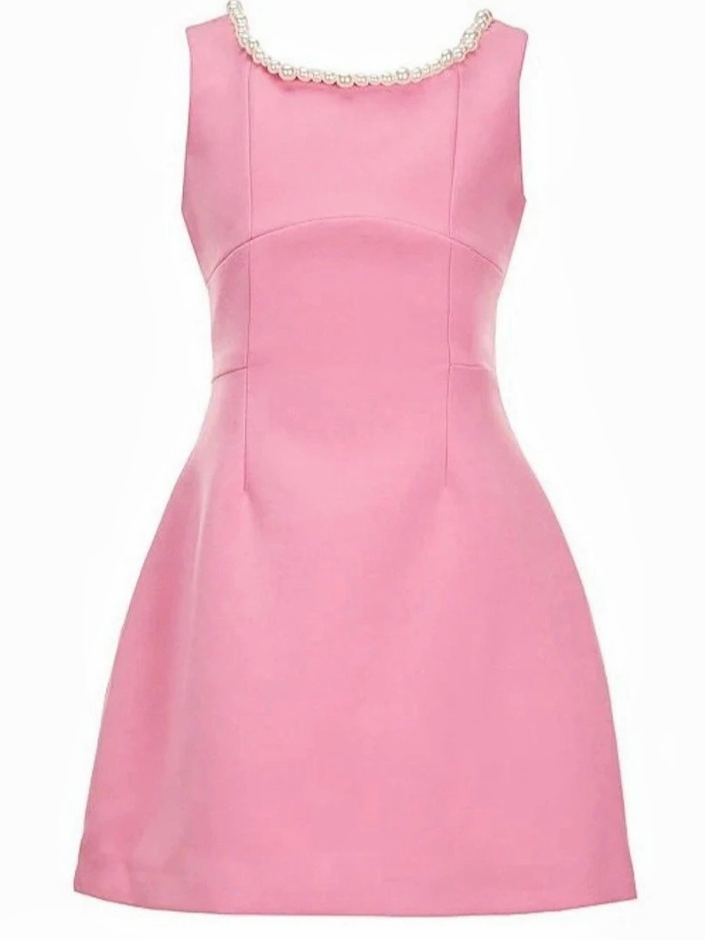 Girls Pearl Trim Pink Mini Dress Size Large
